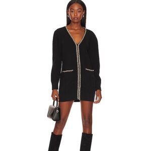 Lovers + Friends Black Dress with Gold Chain Detail